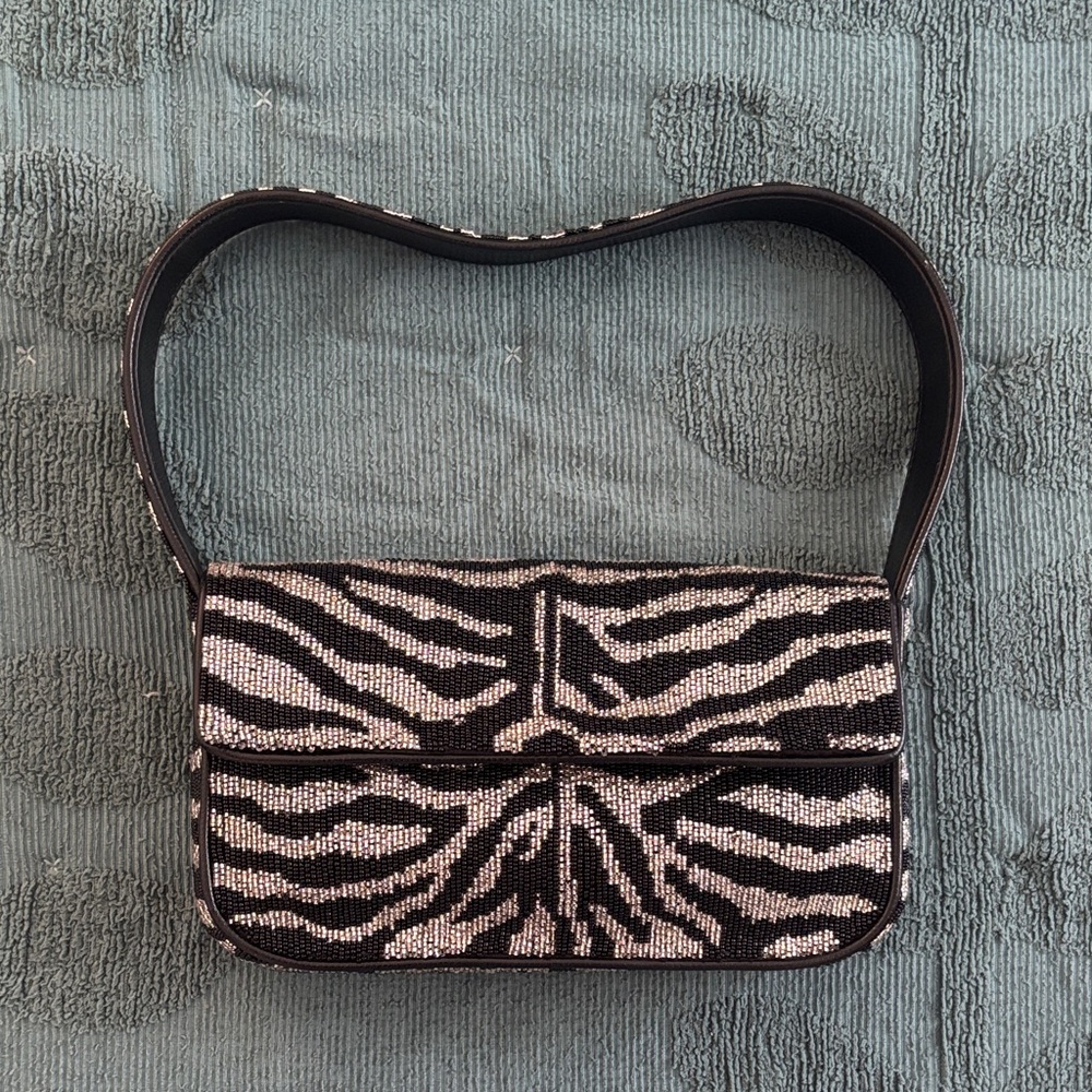 FINAL PRICE DROP‼️STAUD Black and Silver Zebra Tommy Bag
